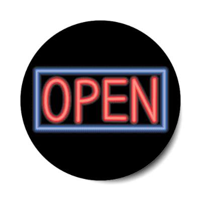 open neon sign stickers, magnet