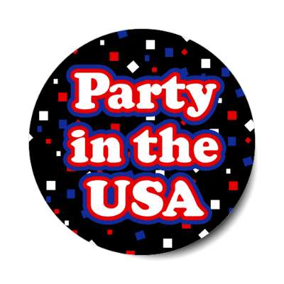party in the usa red white blue confetti stickers, magnet