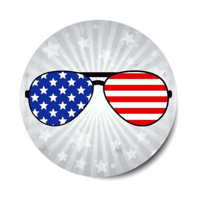 patriot sunglasses grey us flag stars stripes stickers, magnet