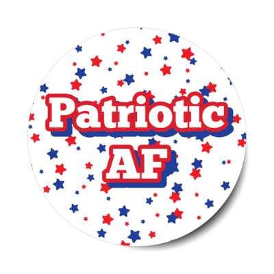 patriotic af red white blue stars stickers, magnet