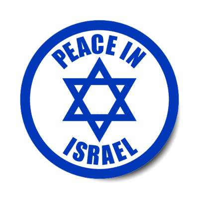 peace in israel circular border star of david flag hope stickers, magnet
