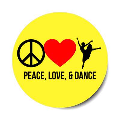 peace love and dance symbols stickers, magnet