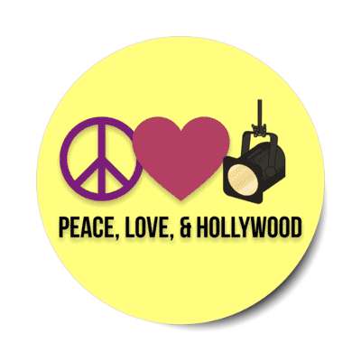 peace love and hollywood stickers, magnet