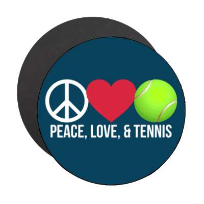 peace love and tennis stickers, magnet