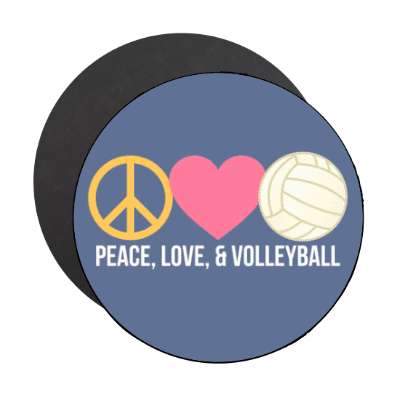 peace love and volleyball stickers, magnet