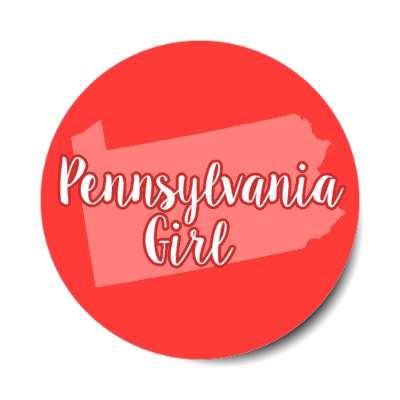 pennsylvania girl us state shape stickers, magnet