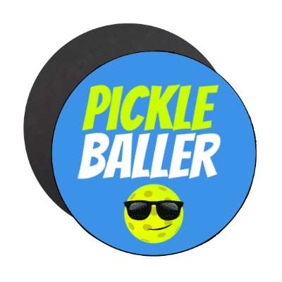 pickleballer pickleball sunglasses smiley stickers, magnet