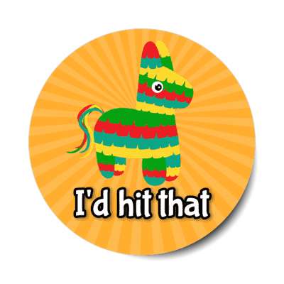 pinata id hit that wordplay orange burst stickers, magnet