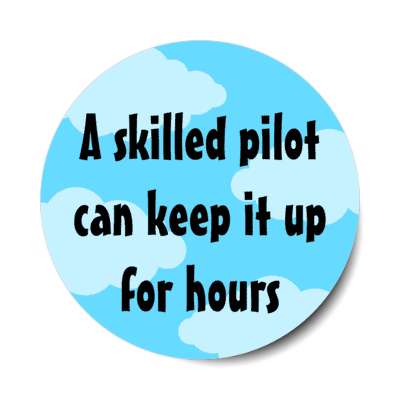 plane humor a skilled pilot can keep it up for hours stickers, magnet