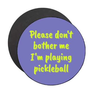 please dont bother me im playing pickleball stickers, magnet