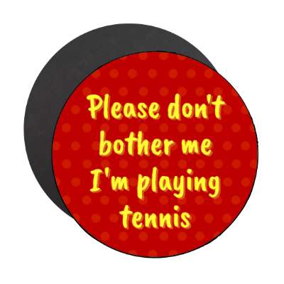 please dont bother me im playing tennis stickers, magnet