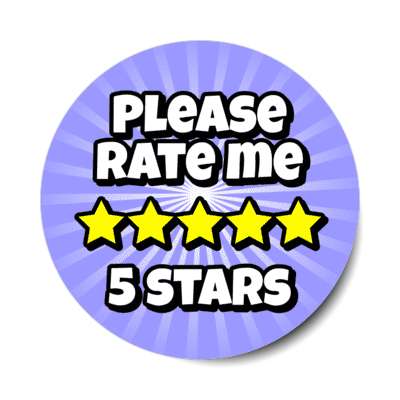 please rate me five stars blue stickers, magnet