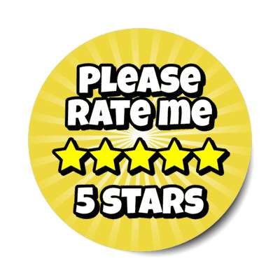 please rate me five stars orange stickers, magnet