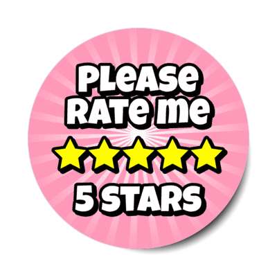 please rate me five stars pink stickers, magnet