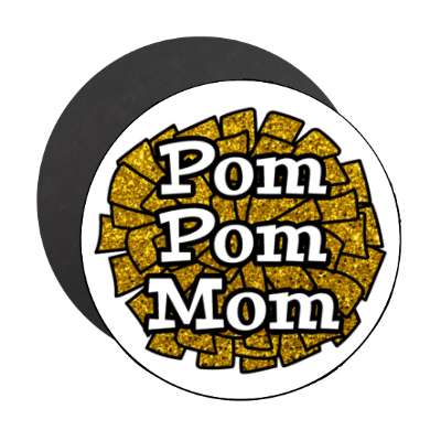pom pom mom white cheerleading parent stickers, magnet