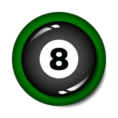 pool ball eight black stickers, magnet