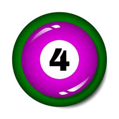 pool ball four violet stickers, magnet