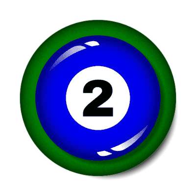 pool ball two blue stickers, magnet