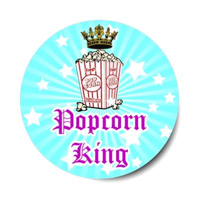 popcorn king popcorn bag crown stickers, magnet