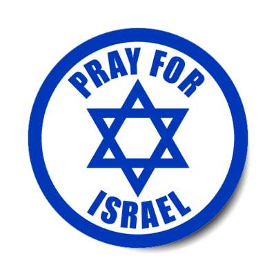 pray for israel circular border star of david flag hope stickers, magnet