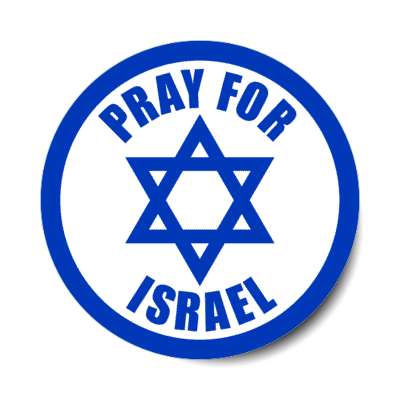 pray for israel circular border star of david flag hope stickers, magnet