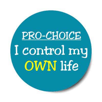 pro choice i control my own life stickers, magnet