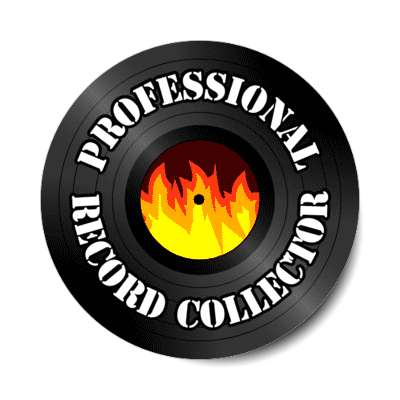 professional vinyl record collector flames stickers, magnet