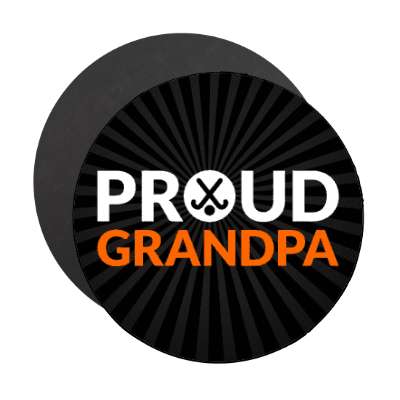 proud field hockey grandpa crossed sticks ball stickers, magnet