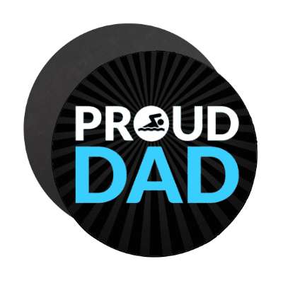 proud swimming dad stickers, magnet