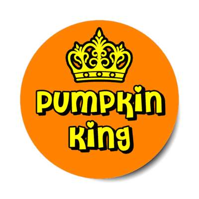 pumpkin king crown orange stickers, magnet