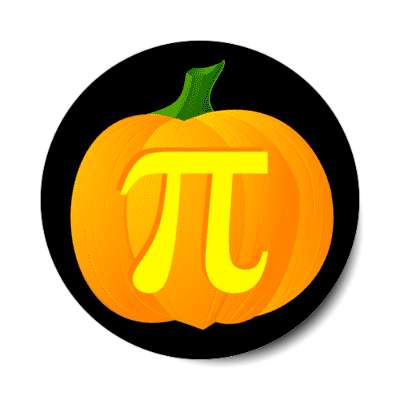 pumpkin pi pie pun wordplay hilarious stickers, magnet