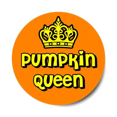 pumpkin queen crown orange stickers, magnet