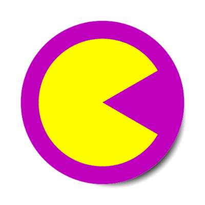 purple border pac man stickers, magnet