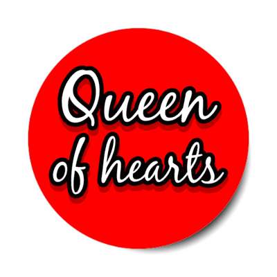 queen of hearts love valentine stickers, magnet