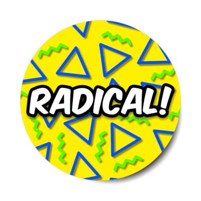 radical 80s slang retro stickers, magnet