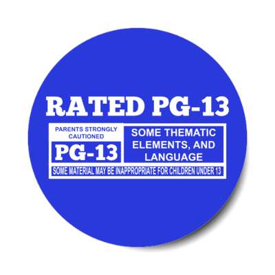 Rated PG-13 Film Movie Rating Logo Vinyl Decal Sticker 