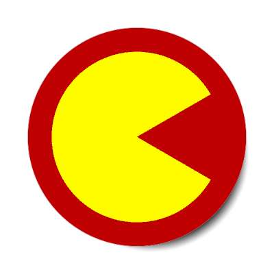 red border pac man stickers, magnet