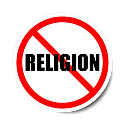 red slash religion atheist atheism stickers, magnet