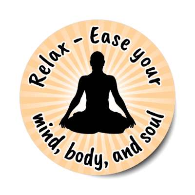 relax ease your mind body and soul silhouette stickers, magnet