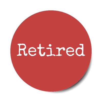 retired typewriter red stickers, magnet