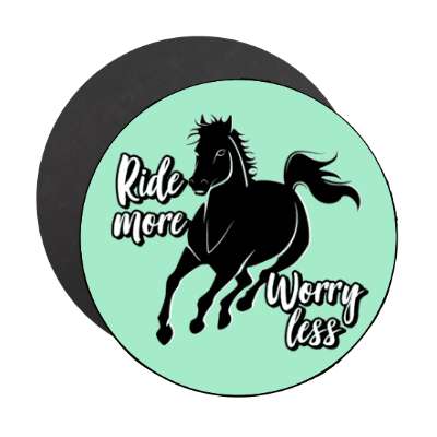 ride more worry less horseback riding stickers, magnet