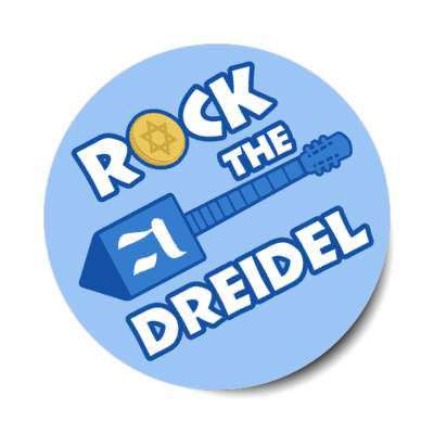 rock the dreidel guitar dreidel stickers, magnet