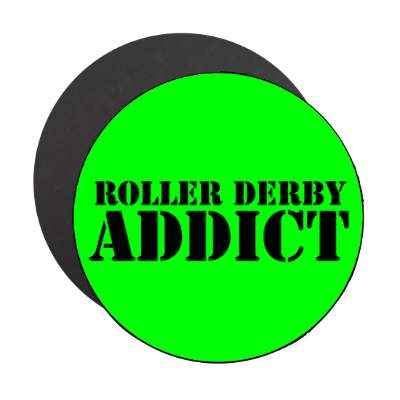 roller derby addict stencil stickers, magnet