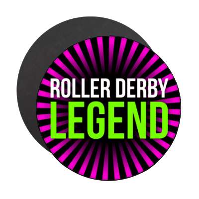 roller derby legend purple rays stickers, magnet