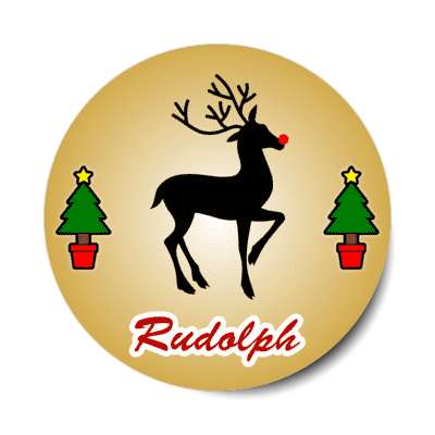 rudolph the red nose reindeer santa xmas tree stickers, magnet