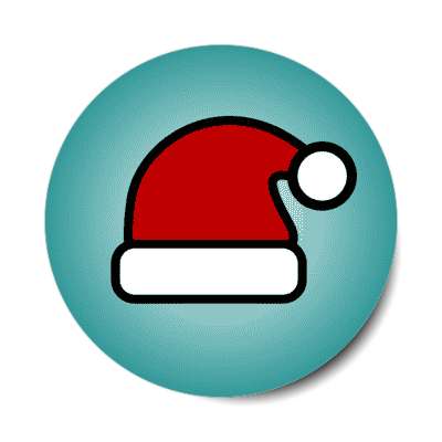 santa hat teal stickers, magnet