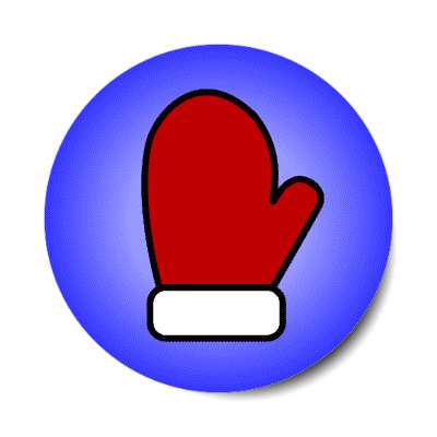 santa mitten blue stickers, magnet