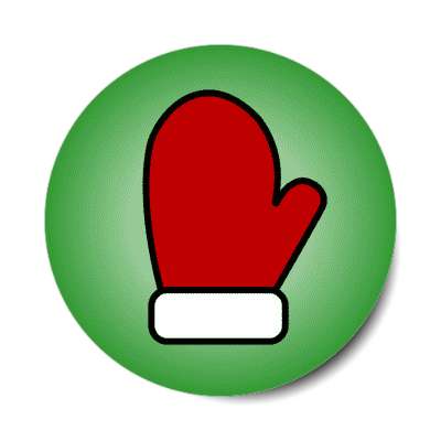 santa mitten green stickers, magnet