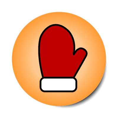 santa mitten orange stickers, magnet