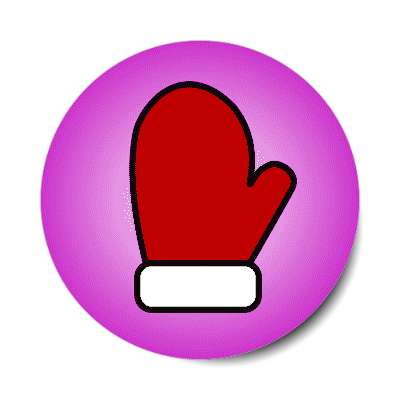 santa mitten purple stickers, magnet